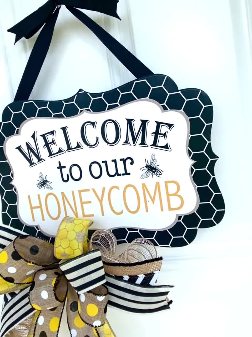 Summer Bee Themed Wooden Centerpieces - Honeycomb Decor Ornaments