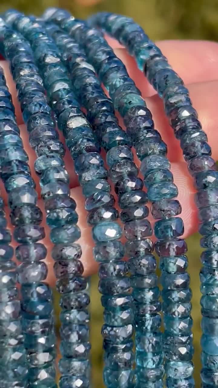 Stunning discount Faceted Teal Kyanite Gemstone Rondelles