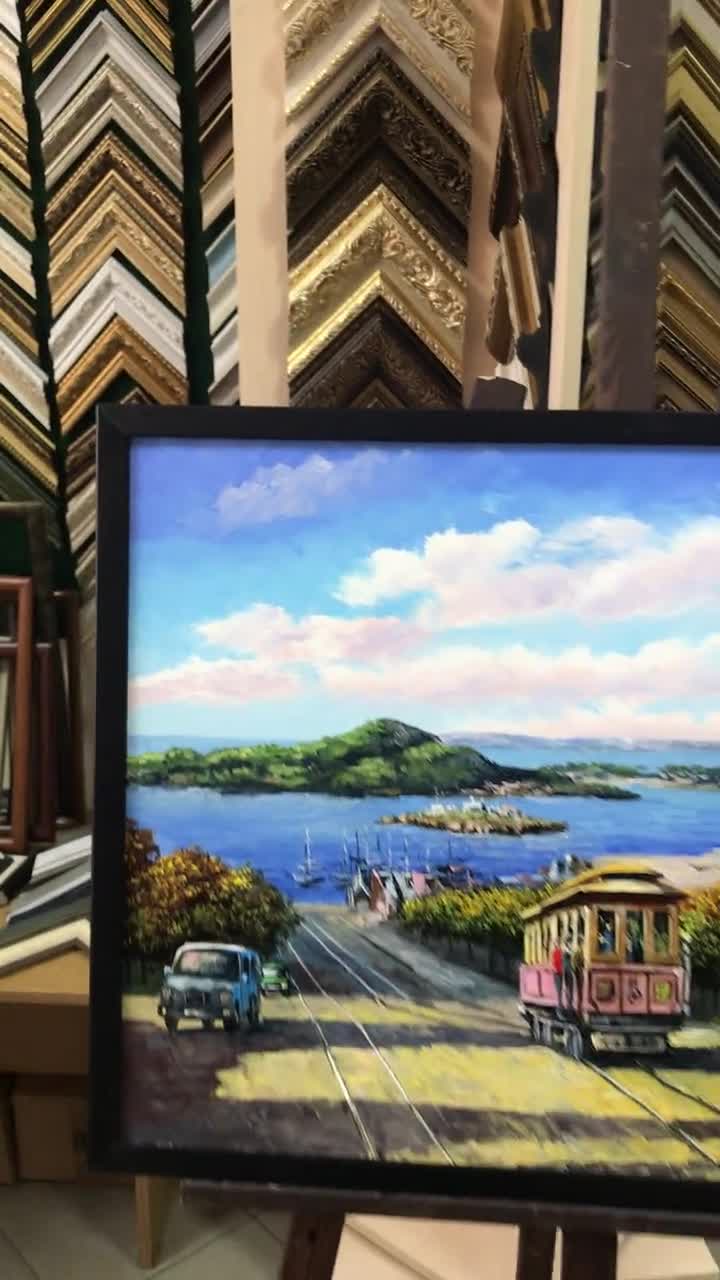 サンフランシスコ・ケーブルカーの絵画、アルカトラズ島の眺め
