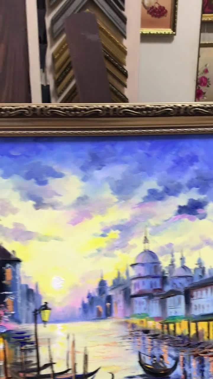 絵画　ヴェネチア 額装☆アメリカで版画化☆イタリア ベネチア ベニス 版画 風景画