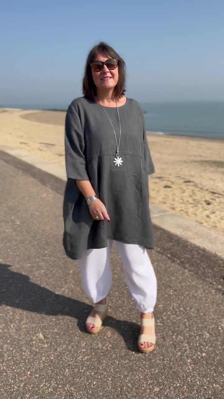 トップス archi Linen no-sleeve square top Organic Linen Jersey Square Top | EILEEN FISHER