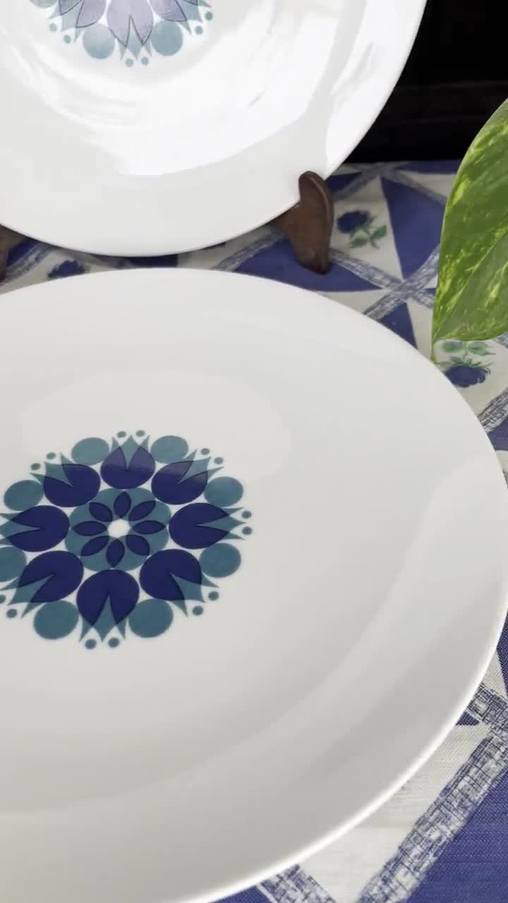 Vintage Thomas Germany Pinwheel Dinner Plates: Mid Century Retro