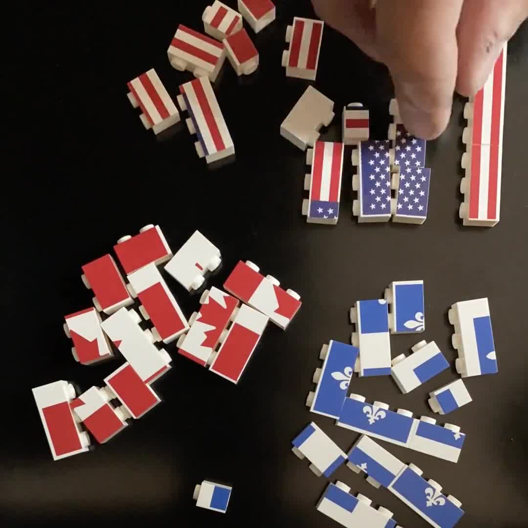 Drapeau USA 2x2 avec clips - Pièce LEGO® customisée - Super Briques