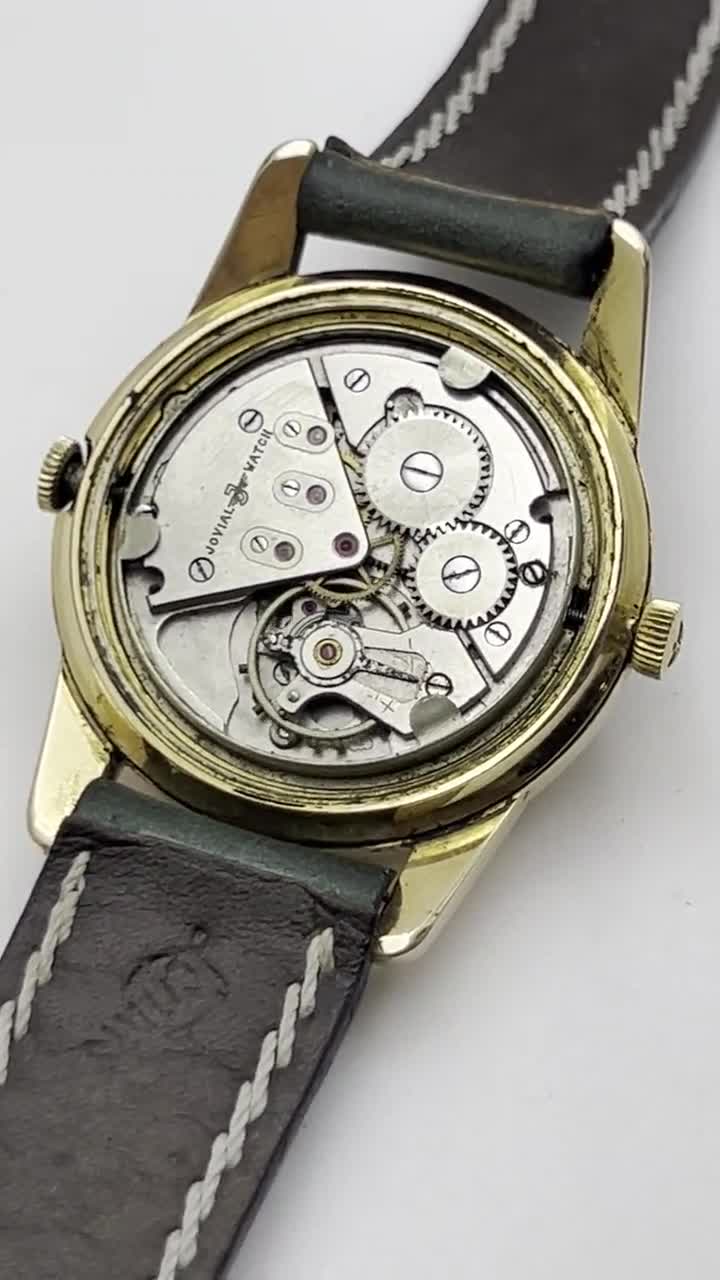 Unique JOVIAL Dual Time Vintage Gold Filled Swiss Made Men's