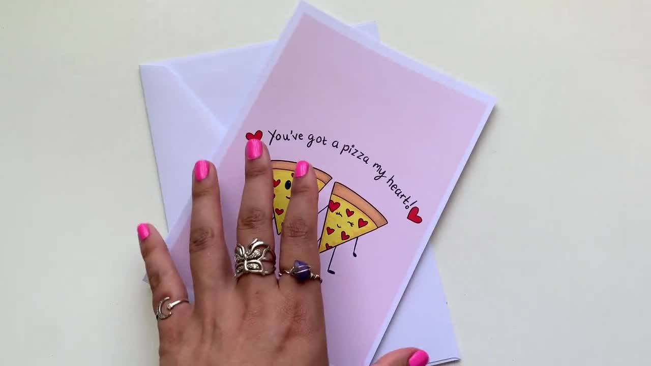 You Have A Pizza My Heart, DIY Valentine Card Making Kit, 4 pack