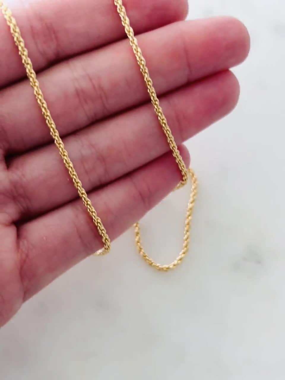 Rope Necklace, Rope Chain, Unisex Chain, Gold Filled Necklace