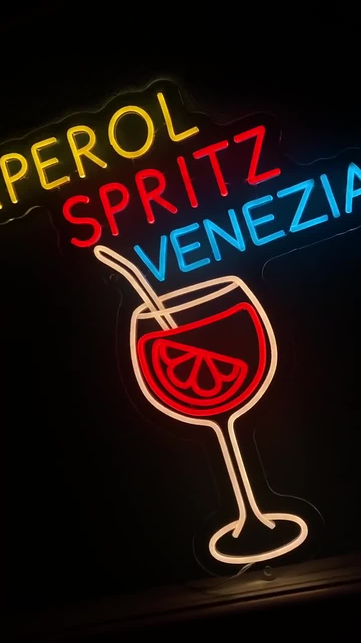 Aperol Spritz in a Glass RGB neon sign