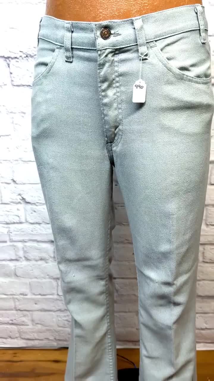 33x30 Levi's Sta-prest Gray High Grade Boot Cut Pants Men Made in