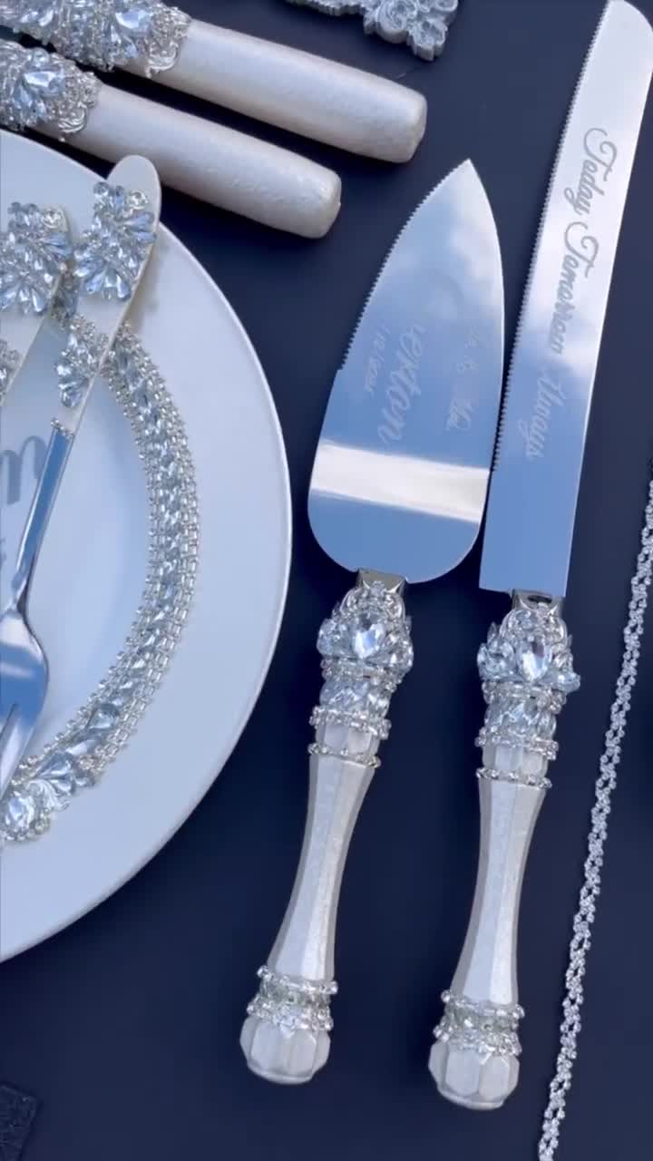 Cake serving set wedding, cake cutting set wedding personalized, wedding  cake knife and server, wedding cake cutter set, wedding glasses, image size:720x1280