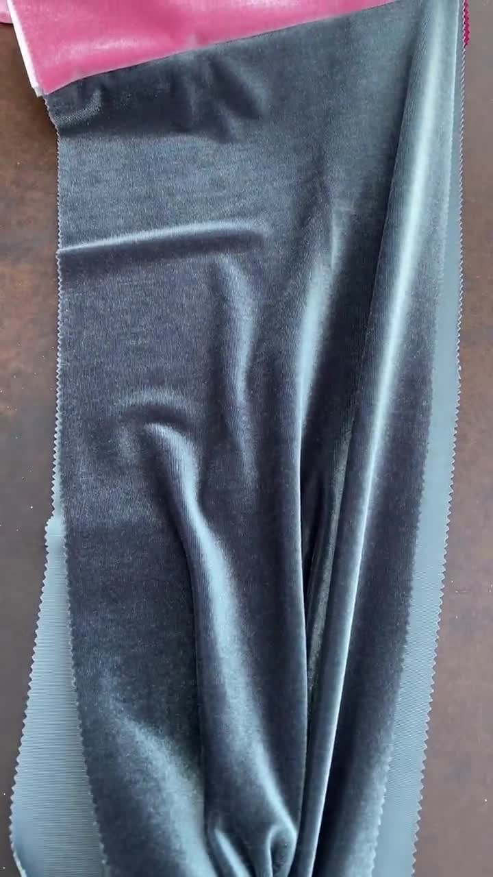 Princess DARK GREY Polyester Spandex Stretch Velvet Fabric by the