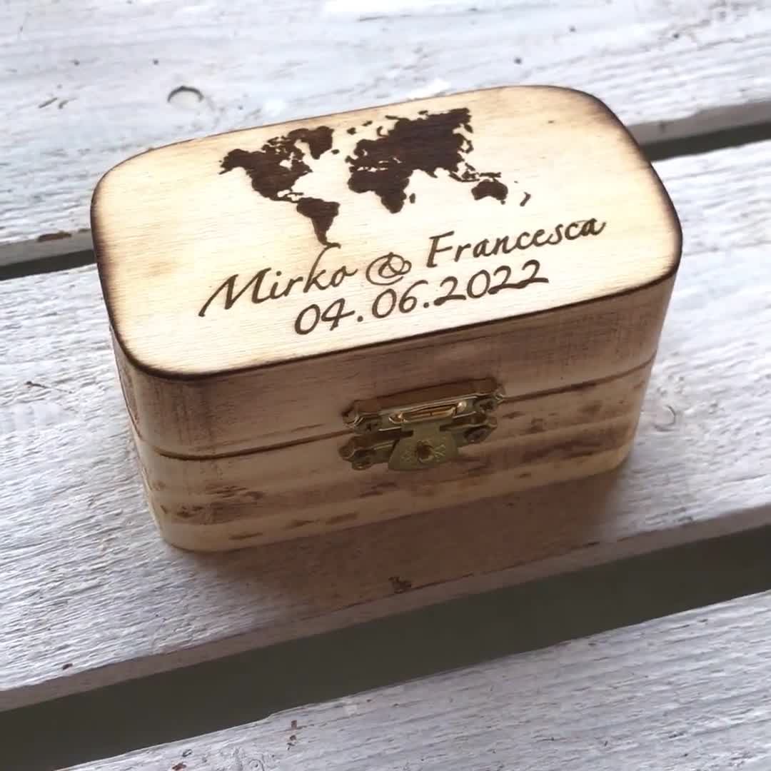 Dropship Wooden Wedding Card Boxes Case With Lock DIY Couple Deer