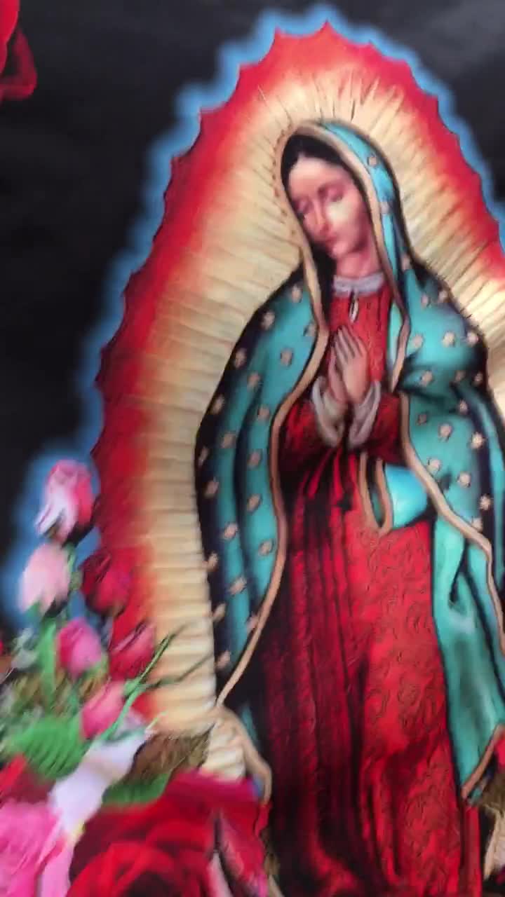 Tobin Caliente Our Lady of Guadalupe - Kit de punto de cruz, color blanco,  17 x 13 pulgadas