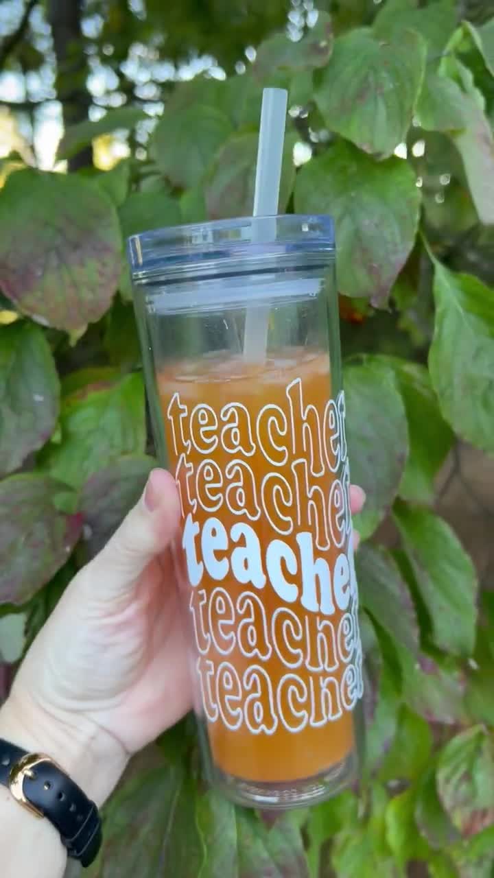 Celebrate Teachers With This 18 Oz Skinny Tumbler That is Convenient and  Easy to Use When on the Go 