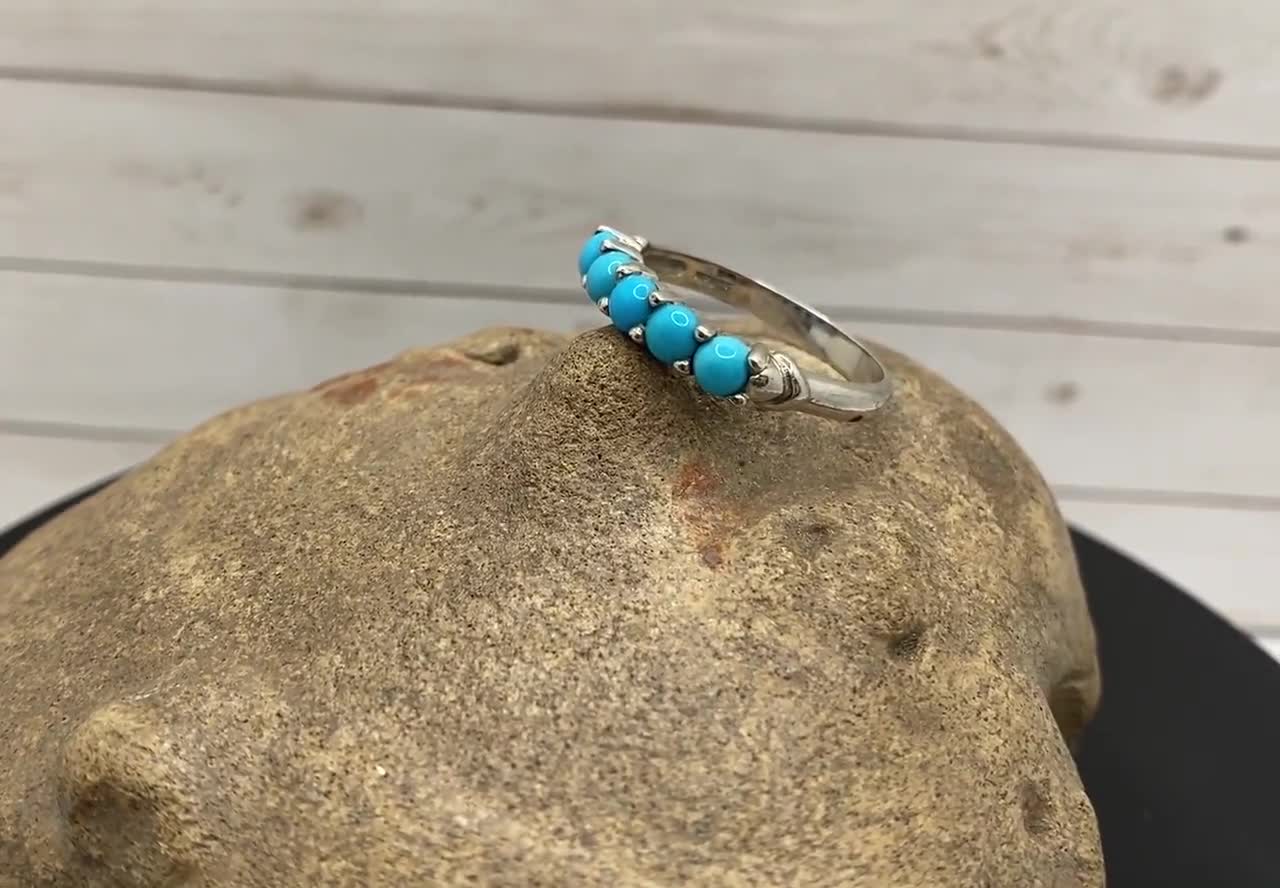 ☆nff☆ blue tree ring nff1 Blue Royston Turquoise Navajo Ring Size 8 3/4 Signed - Floyd