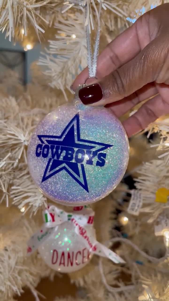 Dallas Cowboys Disc handmade glass Christmas ornament