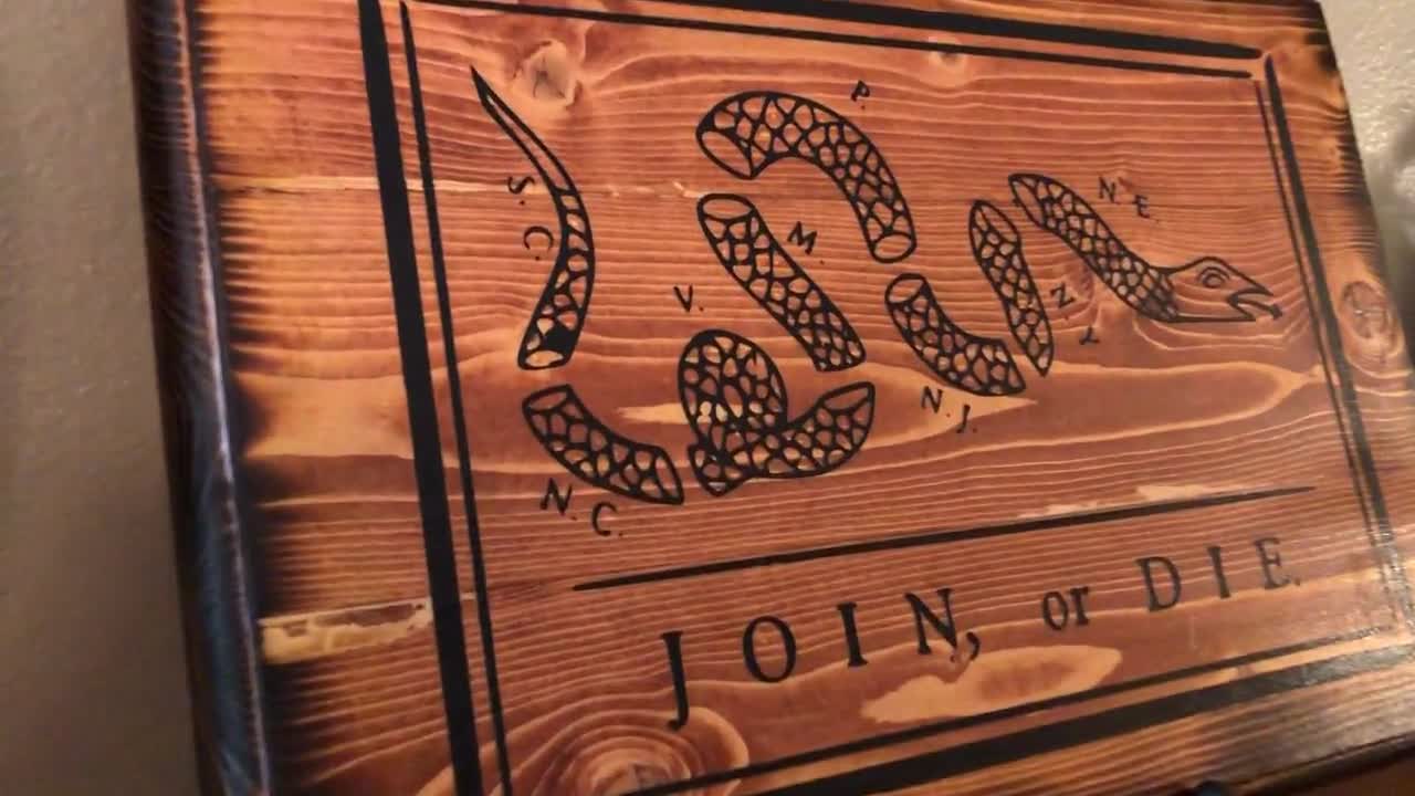 Handmade Rustic join or Die Wood Plank Sign With Decorative Edging