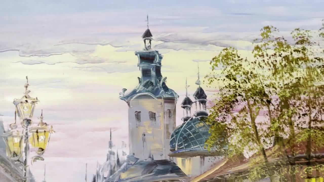 ヨーロッパの都市風景画 オリジナルヨーロッパの壁アート