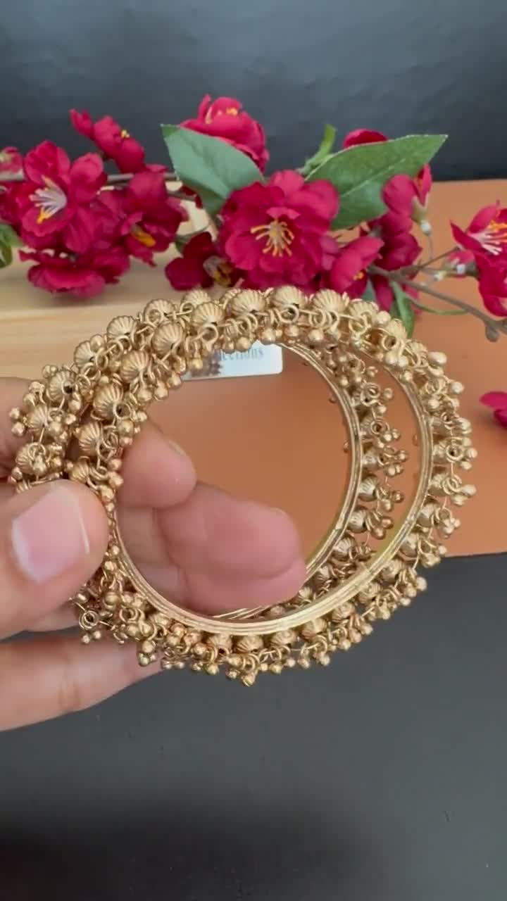 アンティークマットゴールド グングルー バングル - インディアン