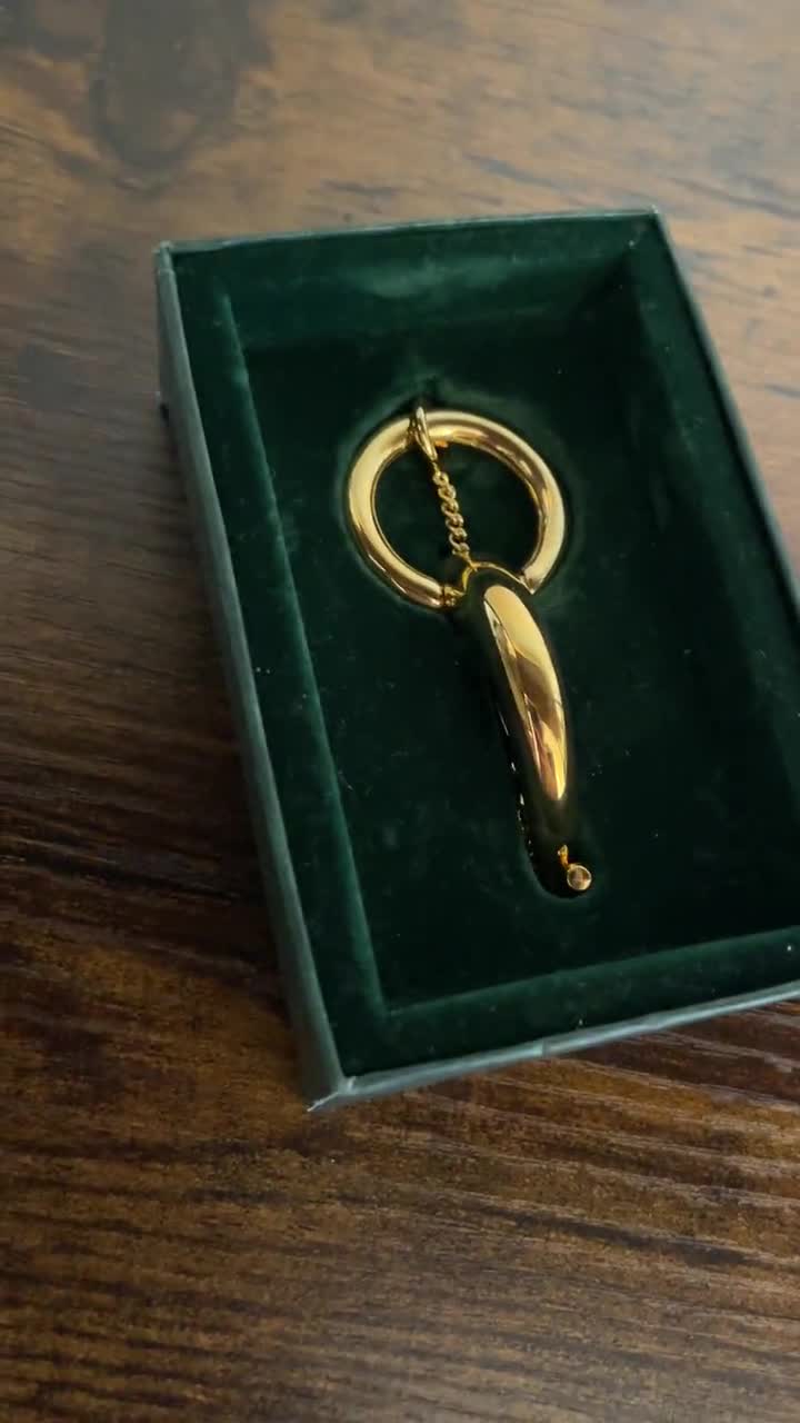 Vintage Gucci Gold Horsebit Bag Charm 1980's Keychain in Box Vintage Gucci Gold Horsebit Bag Charm 1980's Keychain in Box