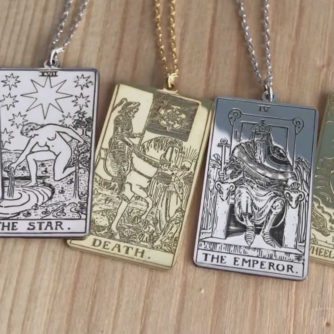 The World Tarot Card Necklace, Silver Tarot Necklace, Tarot Jewellery,  Mystic Arts, Tarotcard necklace,Personalized Tarot Gift
