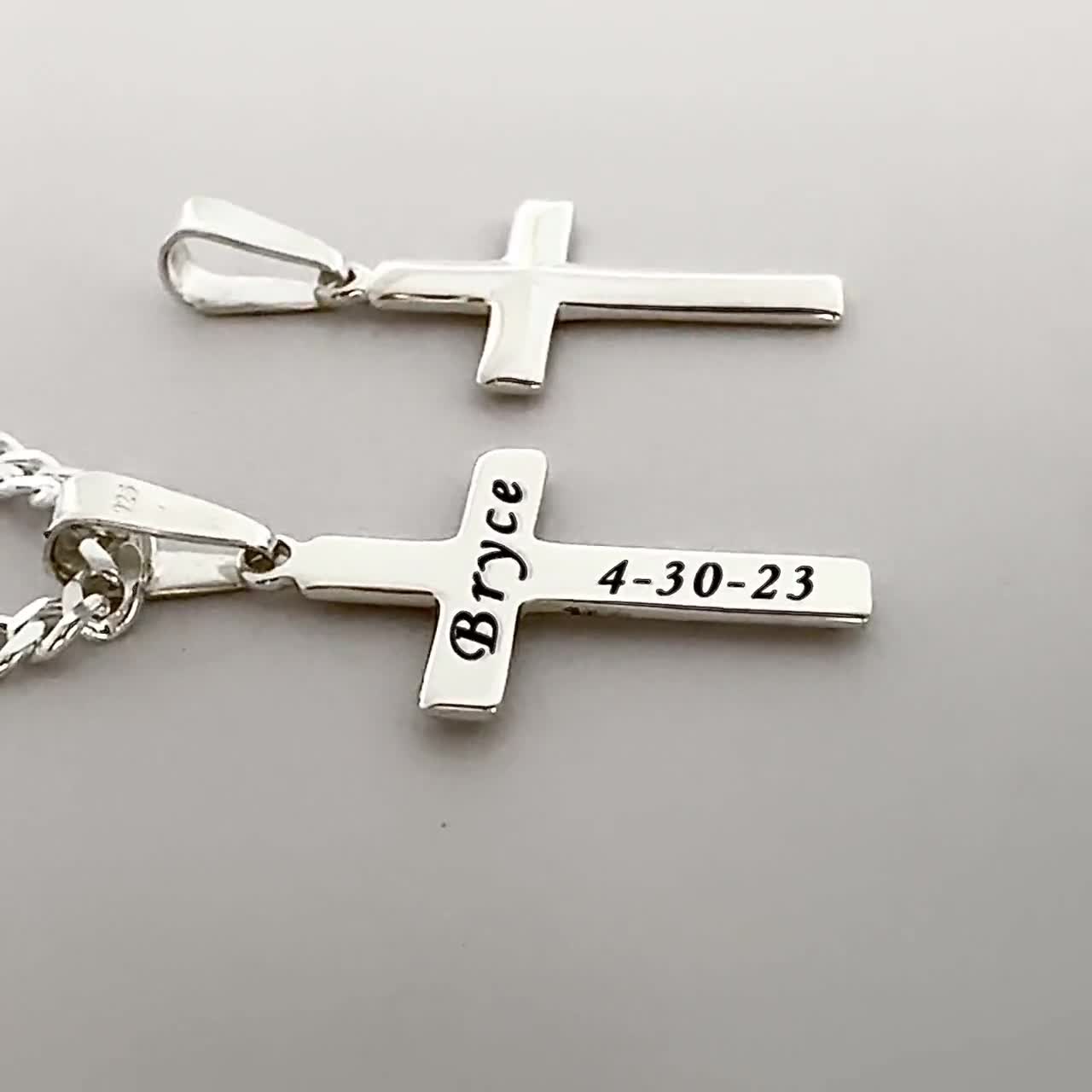 Buy Cross Necklace Men Silver, Engraved Bible Verse Necklace, Birthday Gift for  Him, Religious Jewelry for Men, Christian Gifts Online in India - Etsy