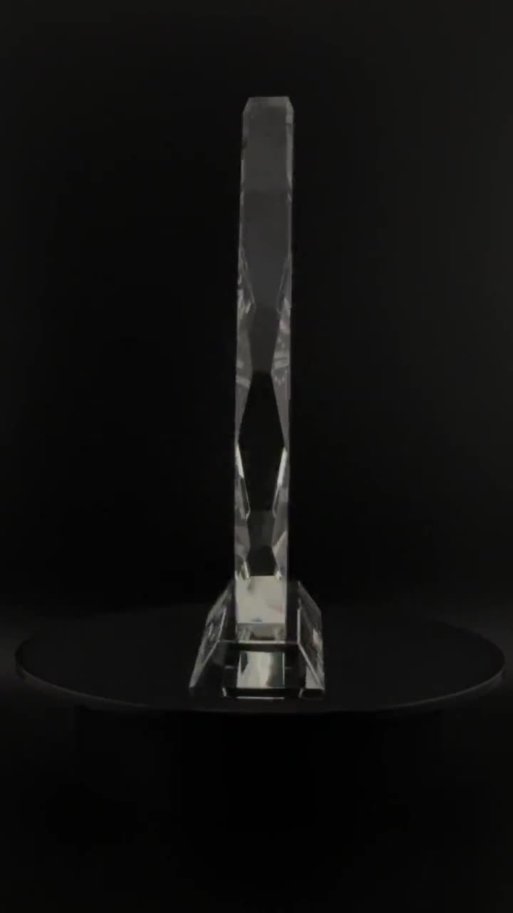 Etched order Crystal Award Pointed Etched Award Teardrop Engraved Award Custom Etched Retirement Trophy Company Logo Staff Awards Recognition