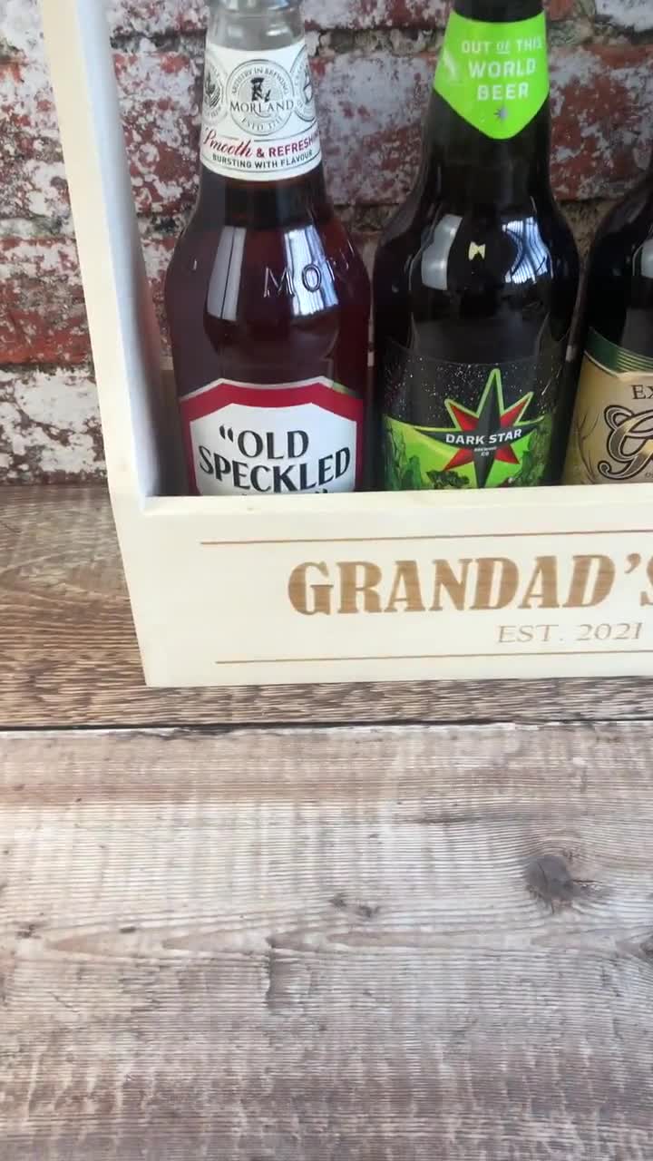 Bière personnalisée Caddy Grandads Beer, caisse de bière en bois, porte-bouteille  de bière gravé, cadeau de grand-père, anniversaire, cadeau de Noël pour  grand-père -  France