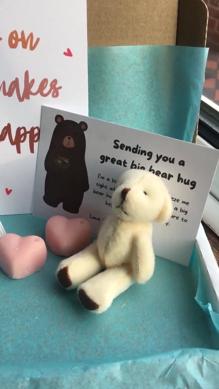 Positivity Bear Hug Gift Box: Pocket Bear, Tea, Wax Melts - Etsy
