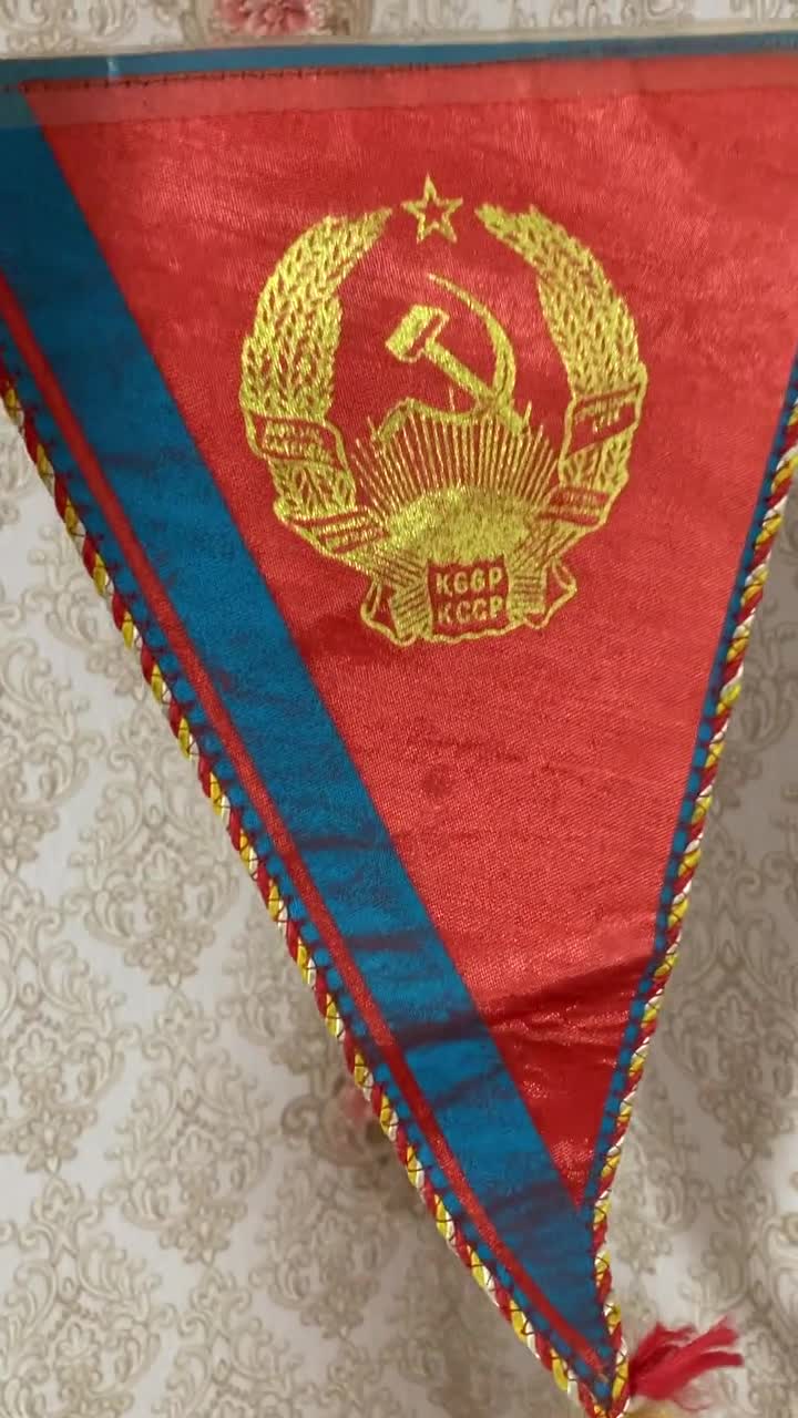Fanion URSS Athlètes CCCP – Fédération Athlétisme – Sport Rare