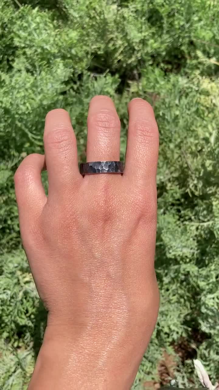 Ring Yellow Gold and Rhodium-plated Sterling Silver with Black Spinels —  AENEA Jewellery