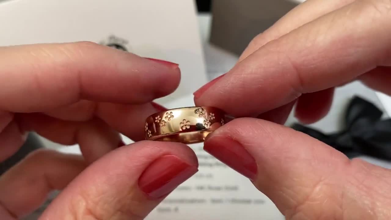 Louis Vuitton 18K Gold Plated Metal Nanogram Ring - Size S=5 US