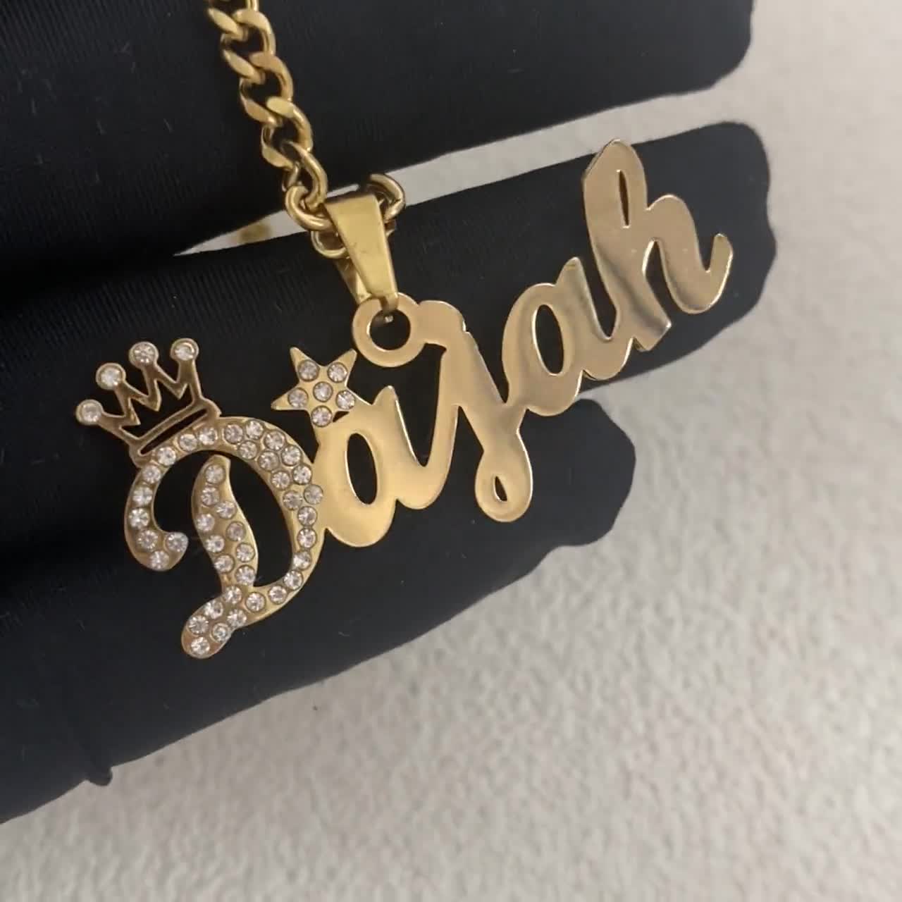 Baby Crown Name Necklace,custom Name Necklace With Diamond