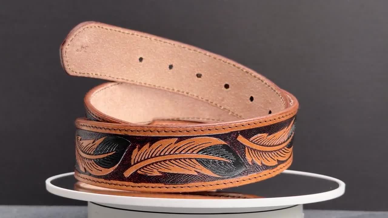 Handmade Men's Women's Western Belt Genuine Full Grain