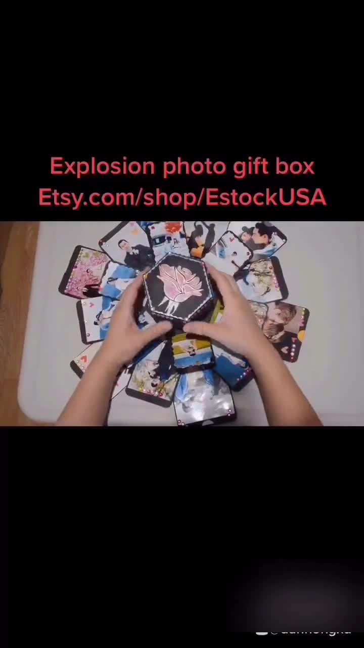 Koogel Explosion Gift Box, Handmade Exploding Photo Album Preassembled Surprise Picture Pop Up Love Box with Creative DIY Scrapbooking Accessories