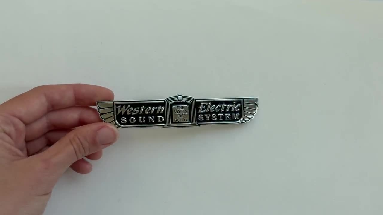 Western Electric Logo Badge – Vintage Audio Emblem – Classic Hi-fi