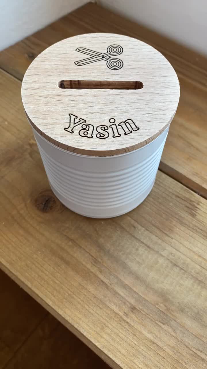 Salvadanaio personalizzato scatola da caffè con testo a scelta