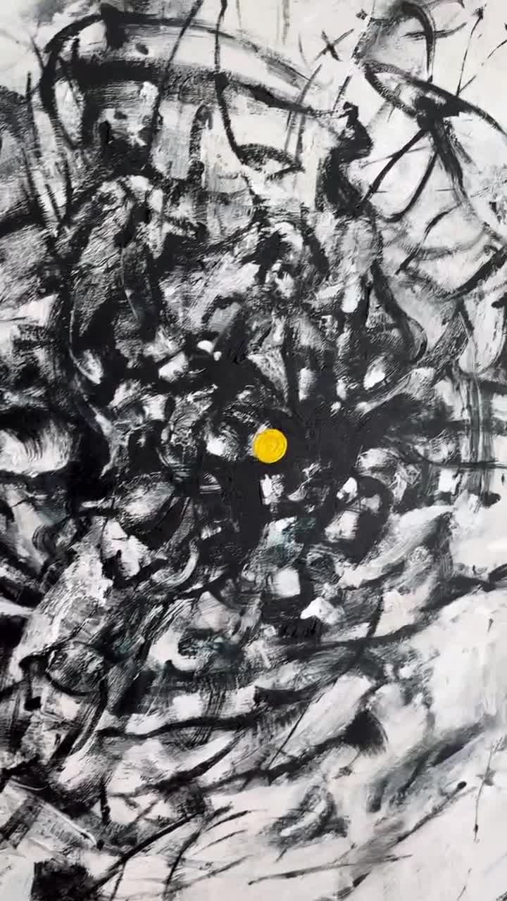 現代アート　抽象画　油彩画【混沌と秩序】 抽象画 現代アート 「彩-49」 色紙に油彩の抽象画 その他