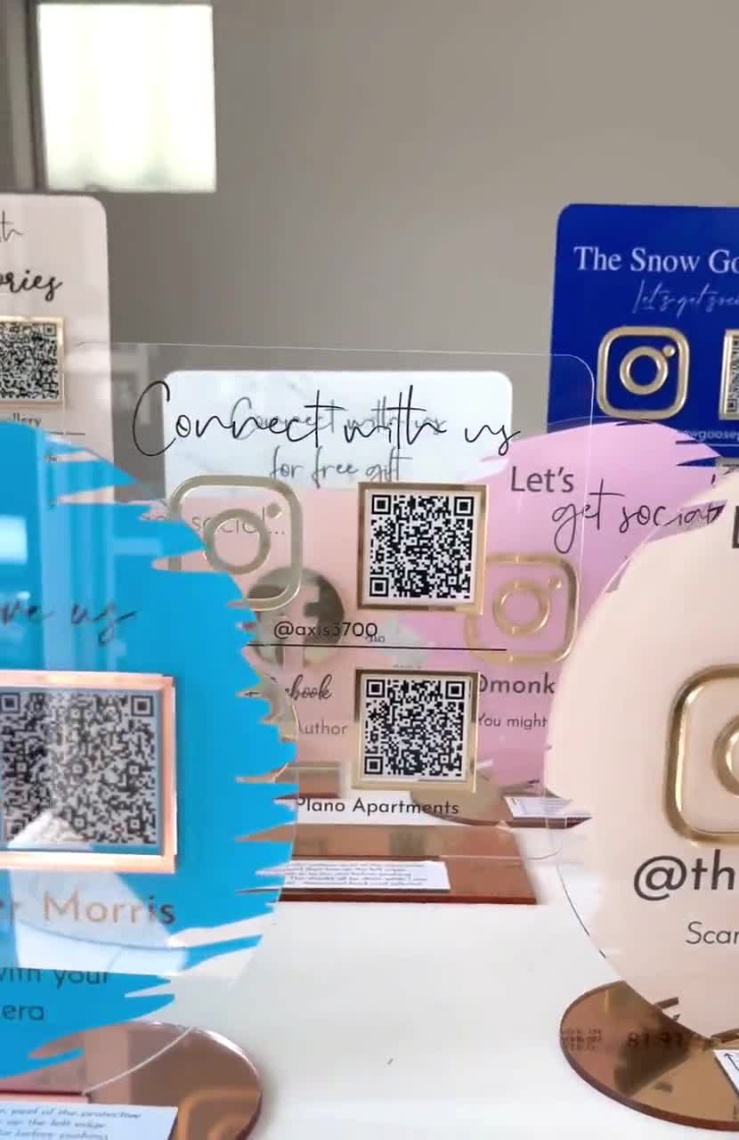 Mini QR Code Display Sign with Stand