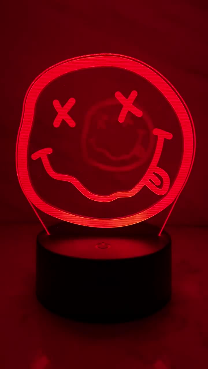 ライト・ランタン NIRVANA Nirvana Smiley Face Logo - 7 Color LED Lamp Night Light Rock Band