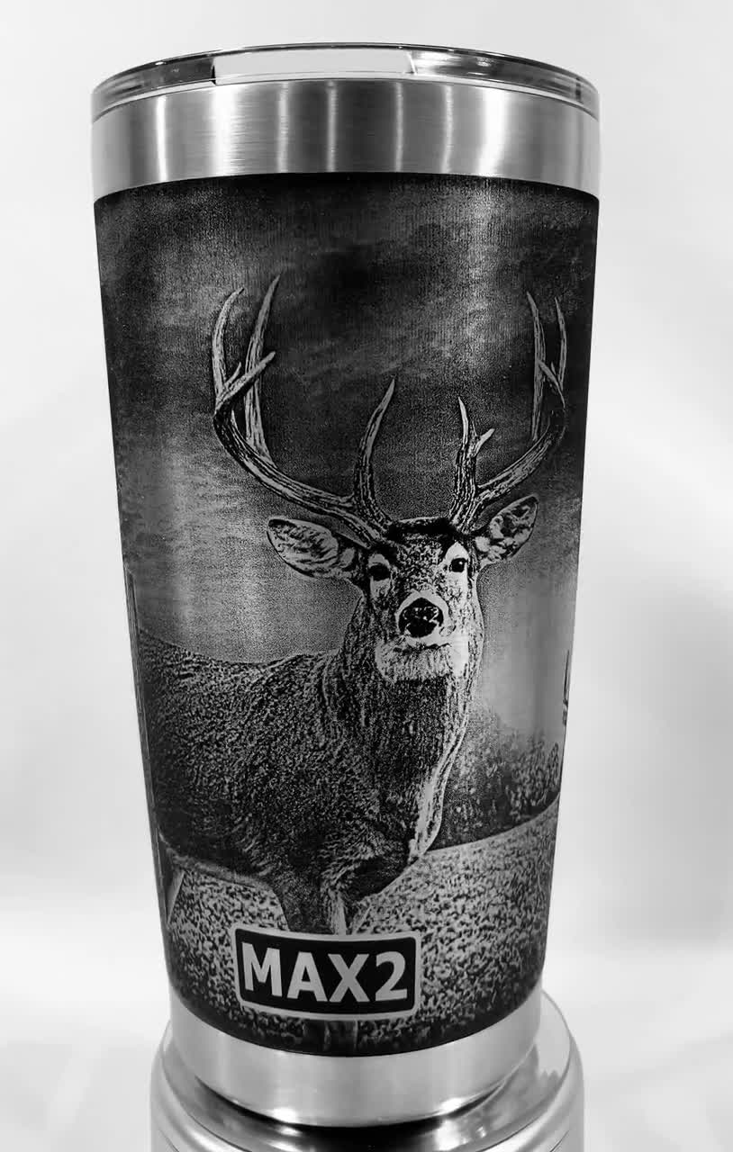 WHITETAIL DEER BLACK 20oz YETI TUMBLER