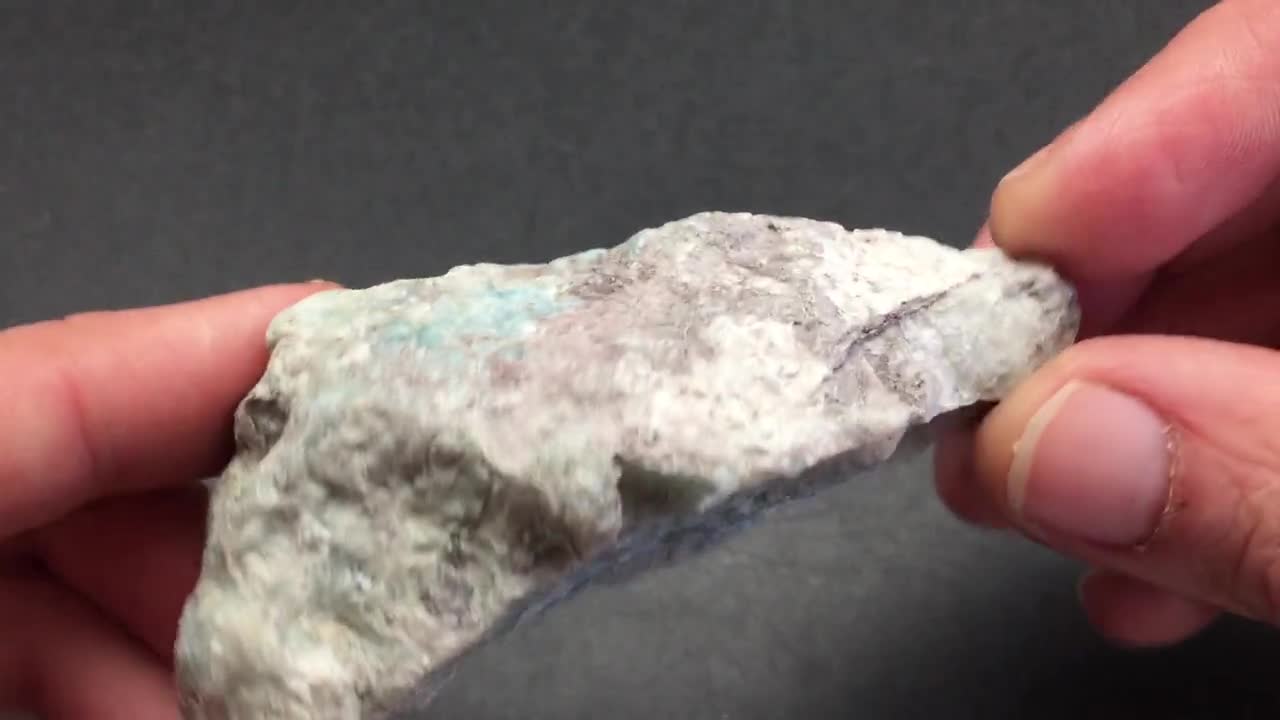 Larimar Stone 3.25 Inch, Raw Larimar One Side Polished, Rare