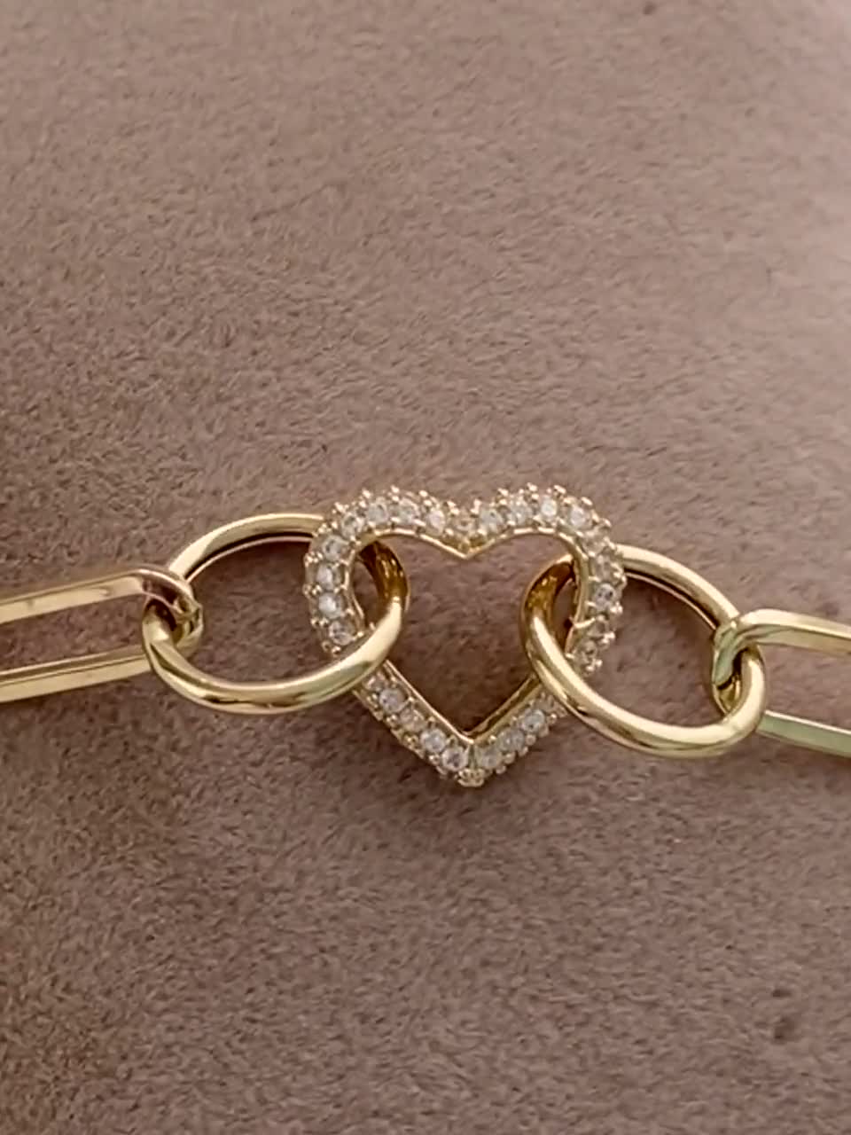 14k Gold Rolo Link Bracelet With Heart Charm Thick Belcher -  Israel