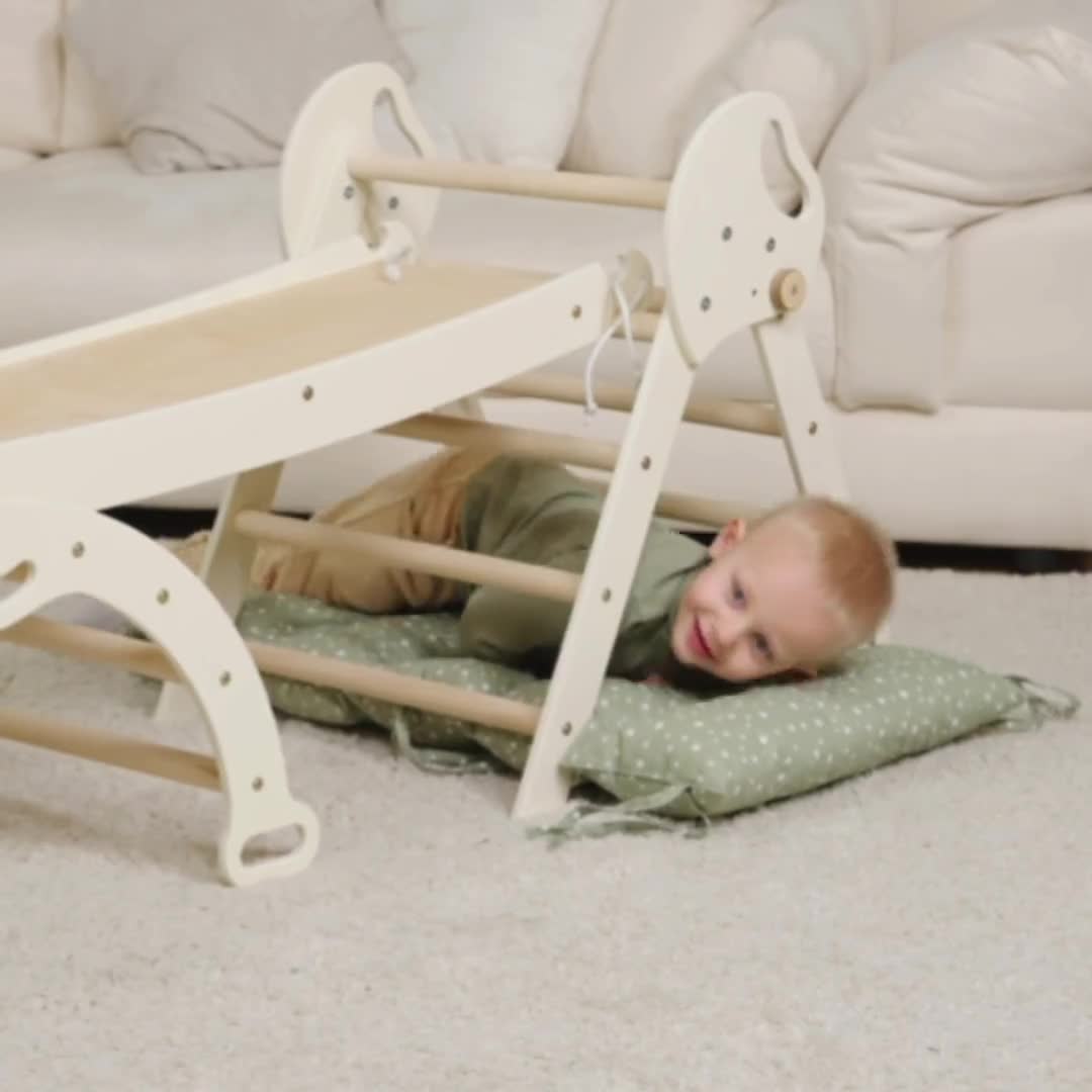 Triángulo De Escalada De Madera Estilo Pikler Para Interiores, De TP Active-Tots, Plegable Y Con Certificación FSC, Para Bebés De 12 Meses En Adelante