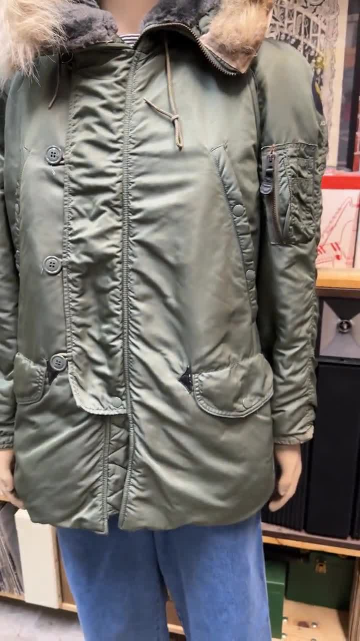 Vtg 60's U.S. Air Force USAF Fur Hood Snorkel Parka Jacket N-3B