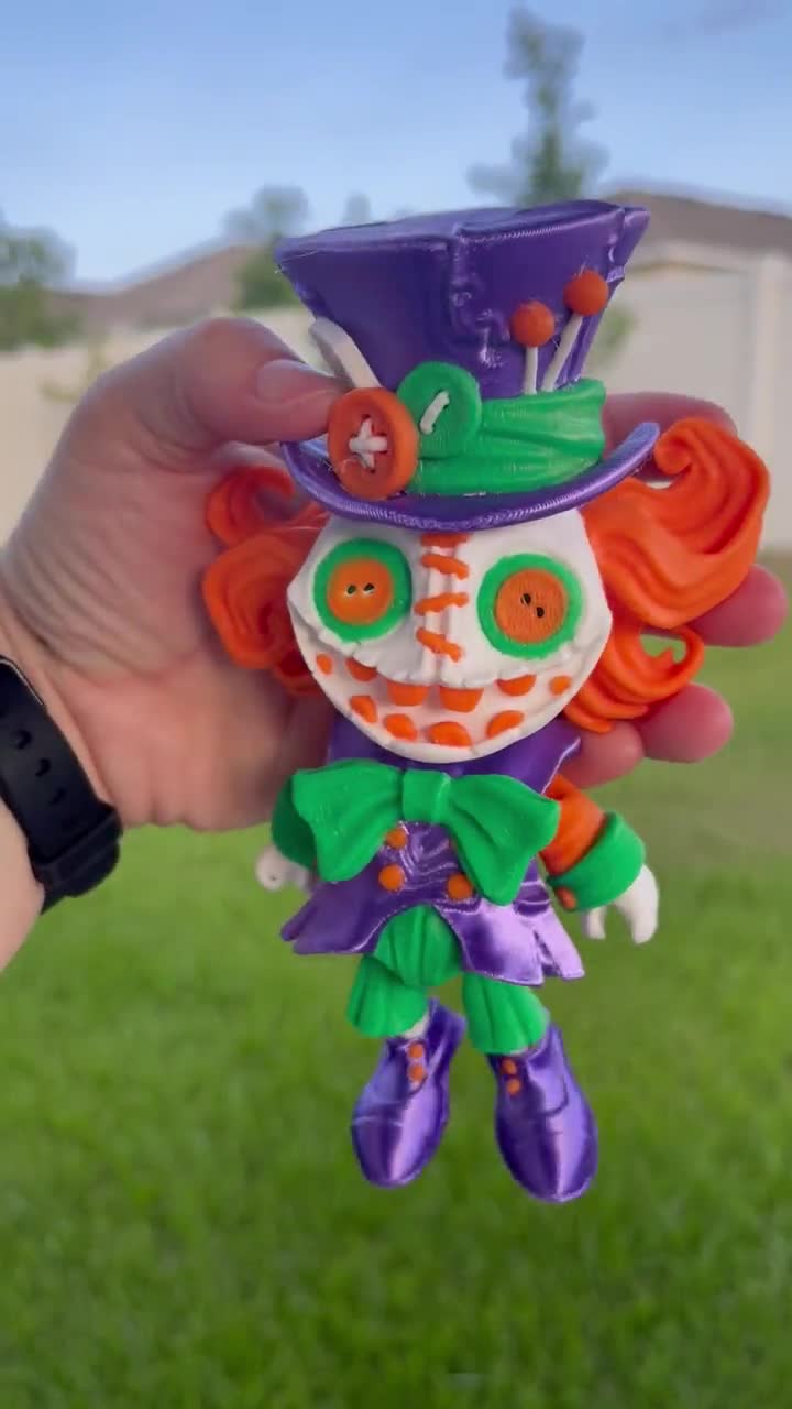 【中古】ラフアンドスウェルBOGEY WONDERLAND MOCK Creepy Hatter Inspired Doll Articulated 3D Printed Voodoo Doll