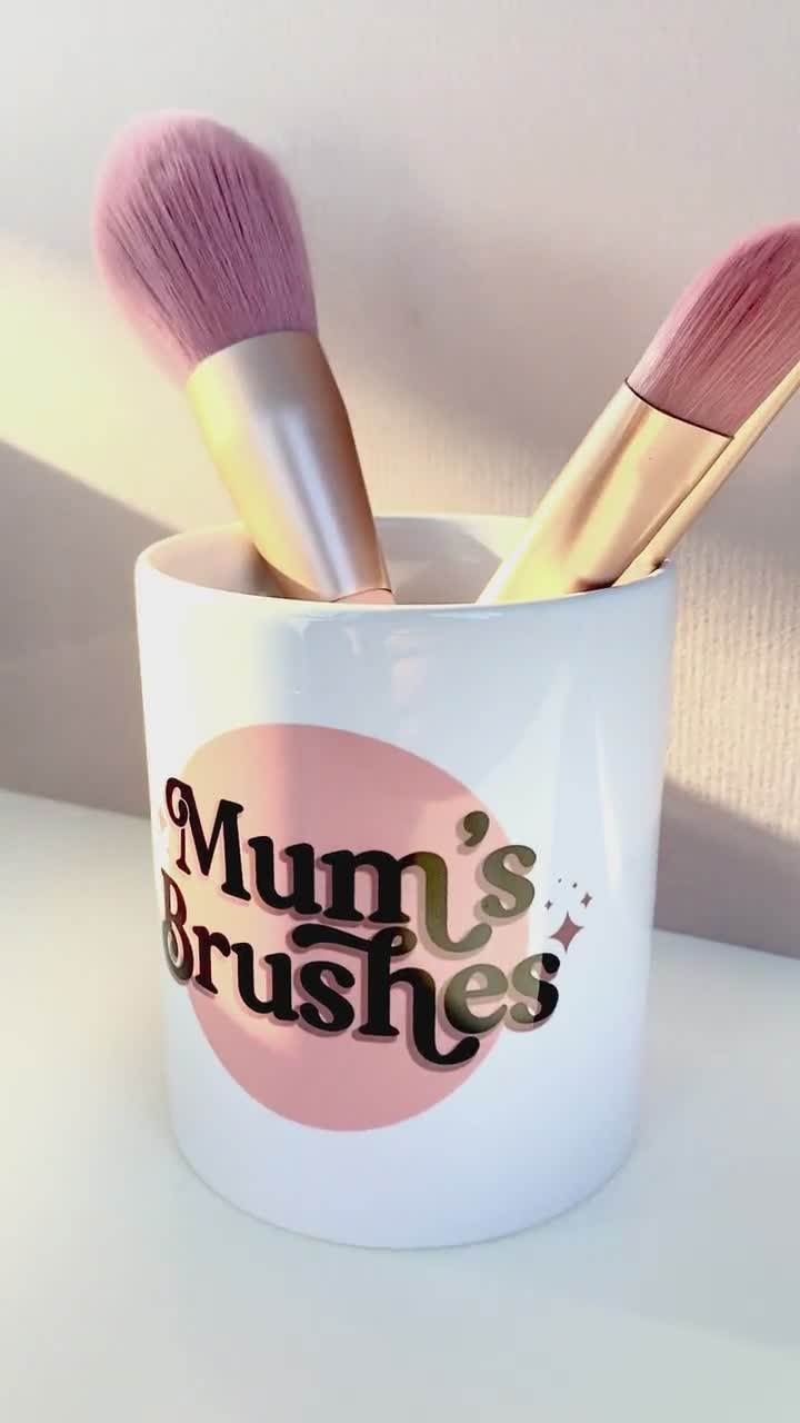 Personalised Make up Brush Holder, Ceramic Pot, Make up Brush Storage,  Gifts for Her, Make up Gift 