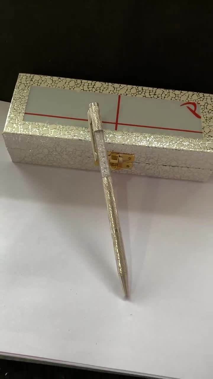 999 Pure Silver Foil Coated Ball Point Pen for Gift, Diwali, Family,  Friends 