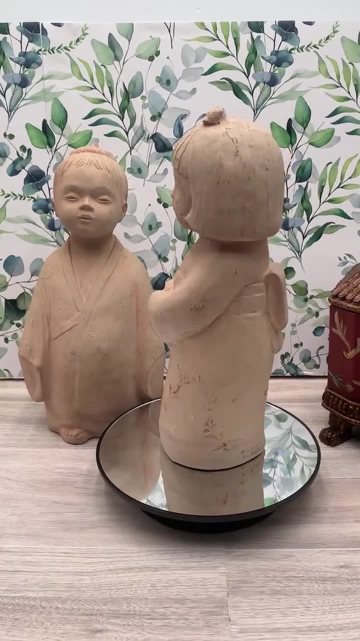 Vintage Sculpture of Boy and Girl by Austin Prod Inc 1981