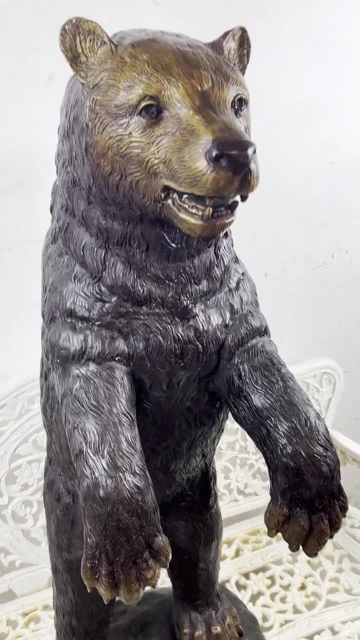 大型ブロンズクマの彫刻：面白いヴィンテージホーム＆ガーデン