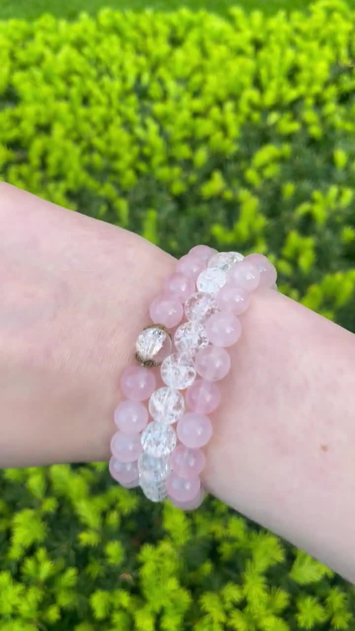 Pink Quartz Beaded Bracelet